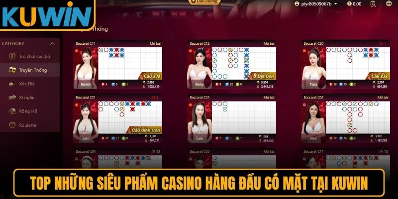 Top những siêu phẩm Casino hàng đầu có mặt tại KUWIN