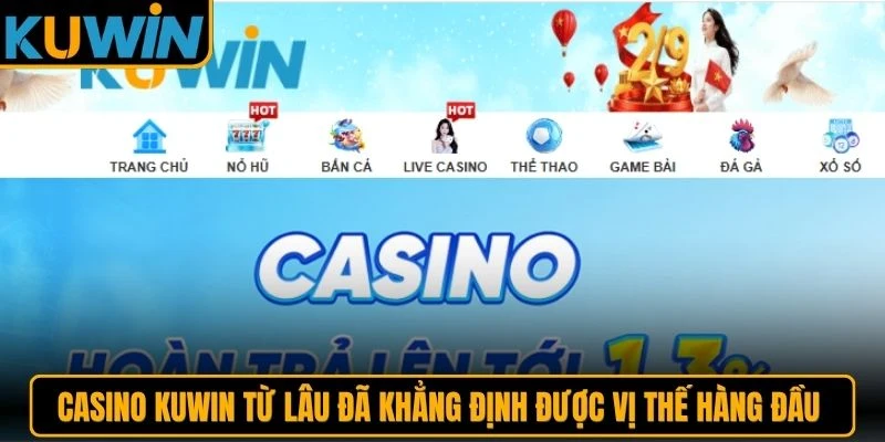 Casino KUWIN từ lâu đã khẳng định được vị thế hàng đầu tại các sảnh game