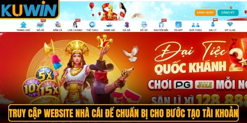 Truy cập website nhà cái để chuẩn bị cho bước tạo tài khoản